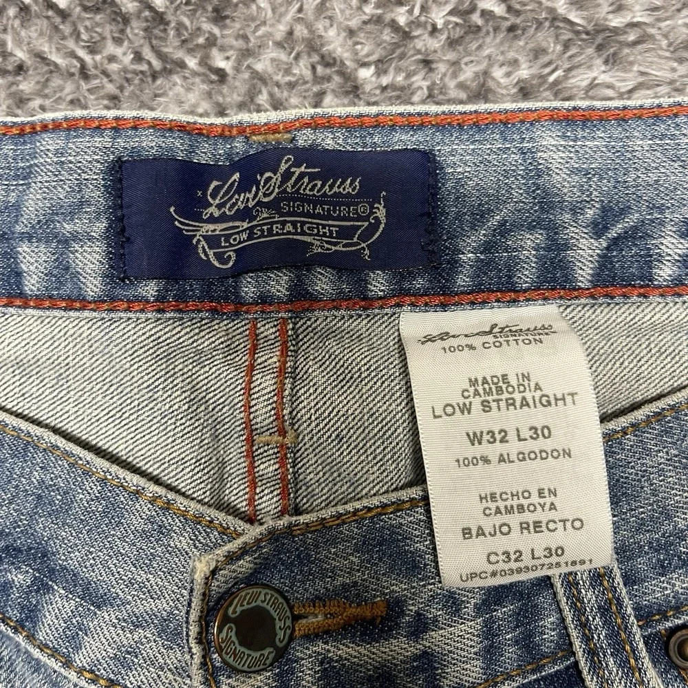 Vintage‎ Levis Signature Low Straight Jeans Mens 32x30 Blue Button Fly Y2K '06